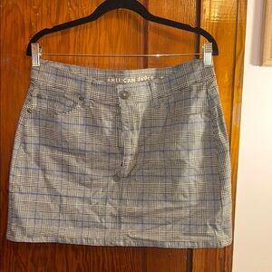 American Eagle Outfitters Y2K Gray Mini Plaid Skirt